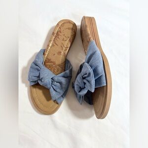 Blowfish Denim Blue Bow Sandals